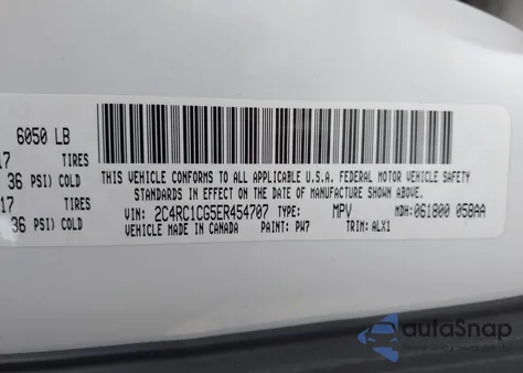 2014 Chrysler Town & Country Touring-L z USA, uszkodzony, nr VIN 2C4RC1CG5ER454707